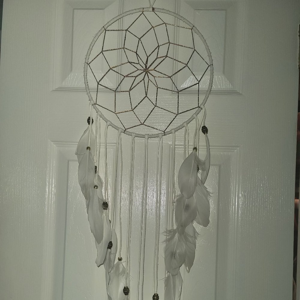 Urban Outfitters White Sparkle Dreamcatcher with Gold Details